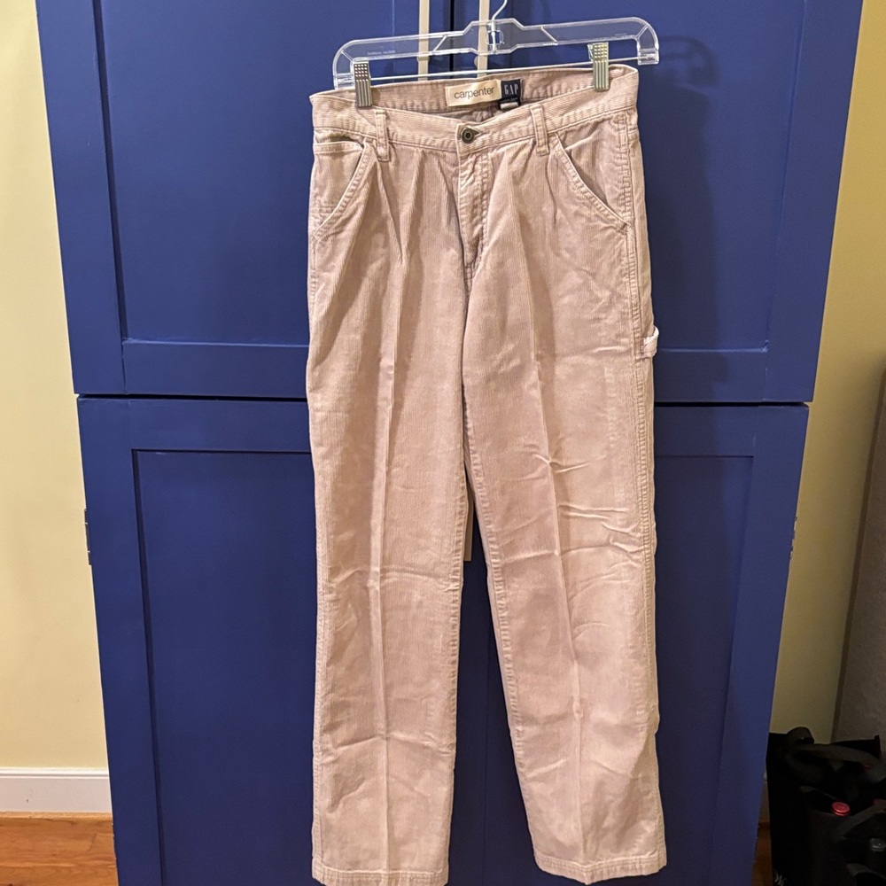 Vintage GAP Women's Beige Corduroy Carpenter Pants